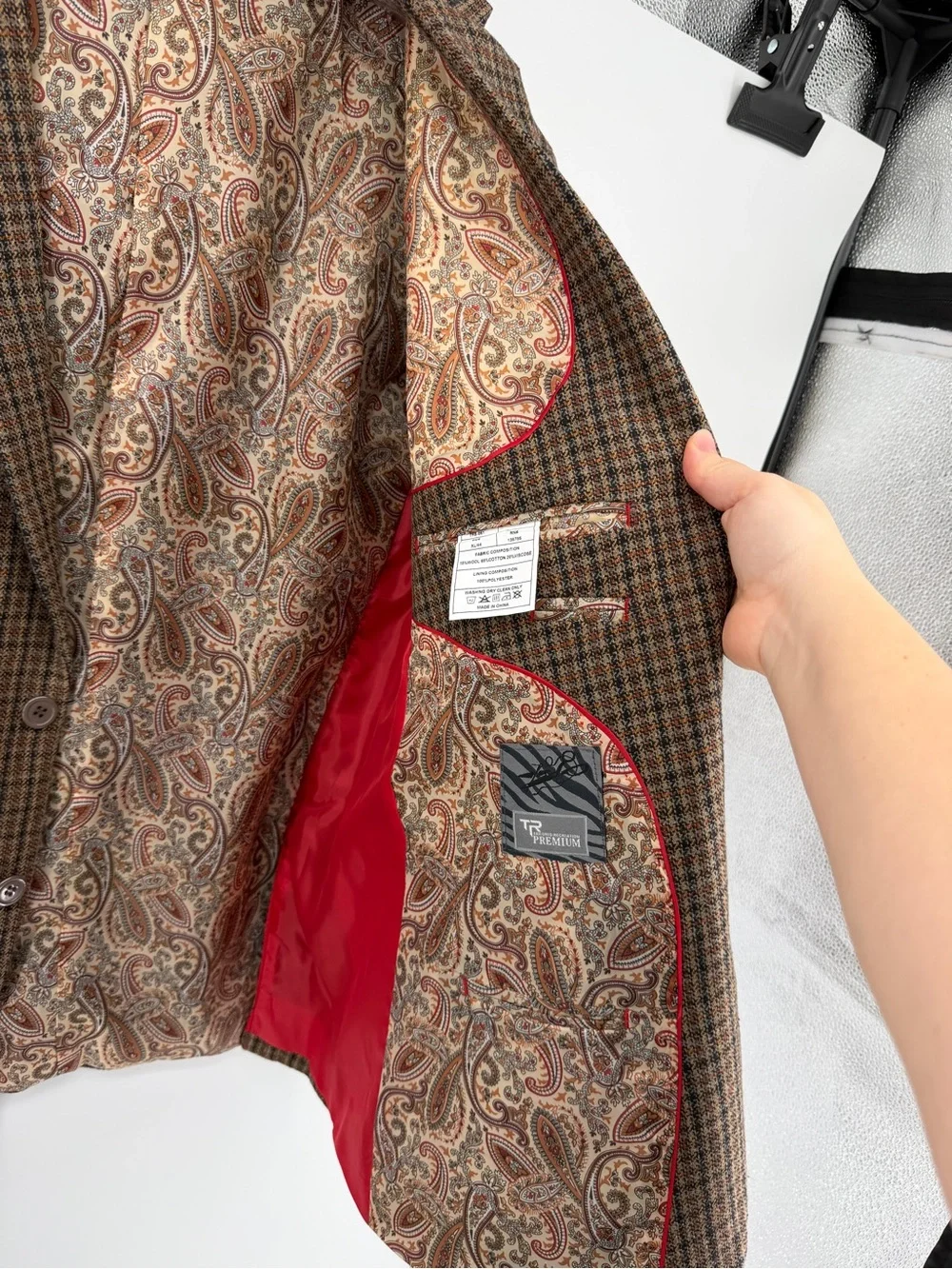DarkAcademia Grandpcore IvyLeague Brownplaid TR SportCoatw/PaisleyLining SzXL/44